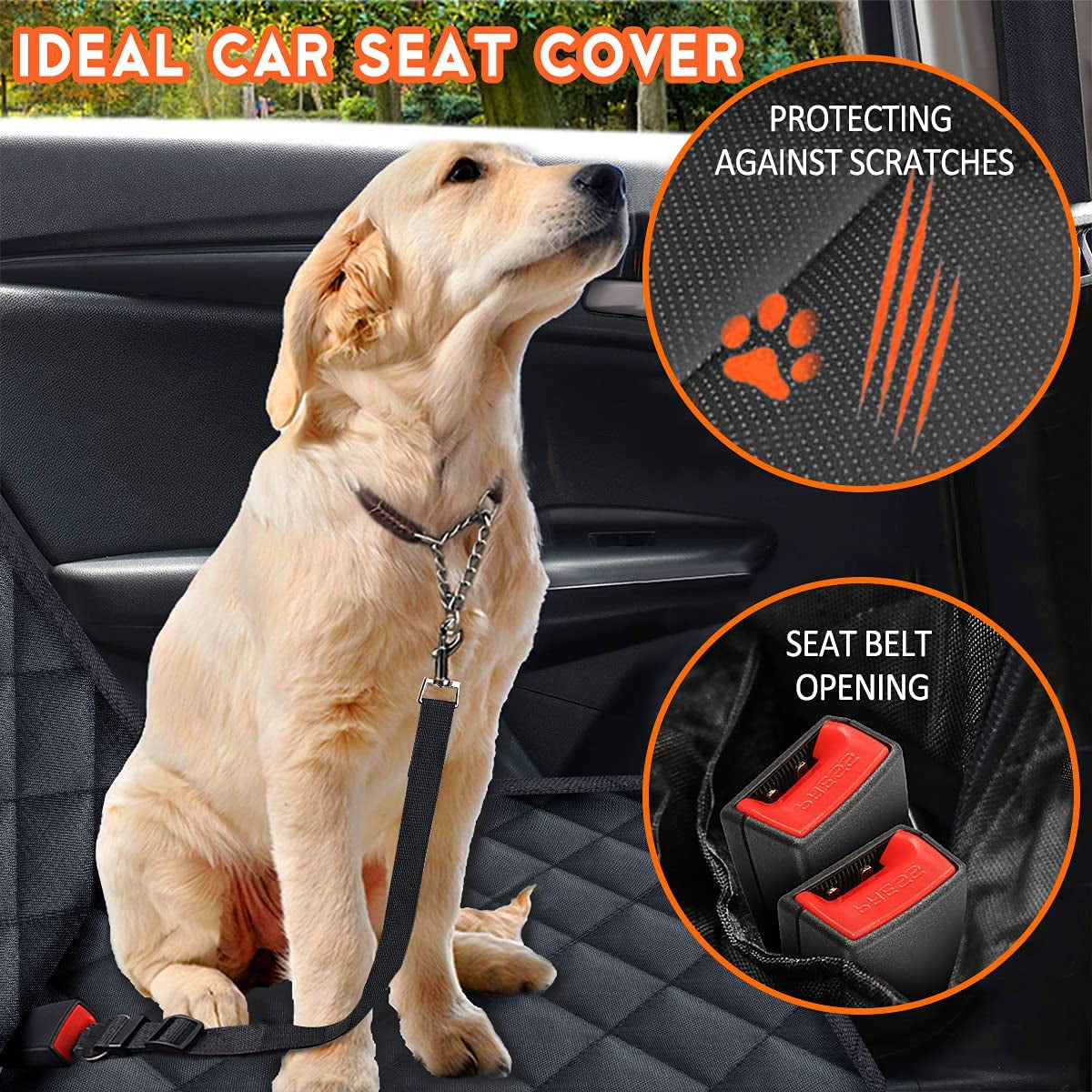 Luxury waterproof Dog Back Seat Cover – Non-Slip Fit for Cars, SUVs & Trucks