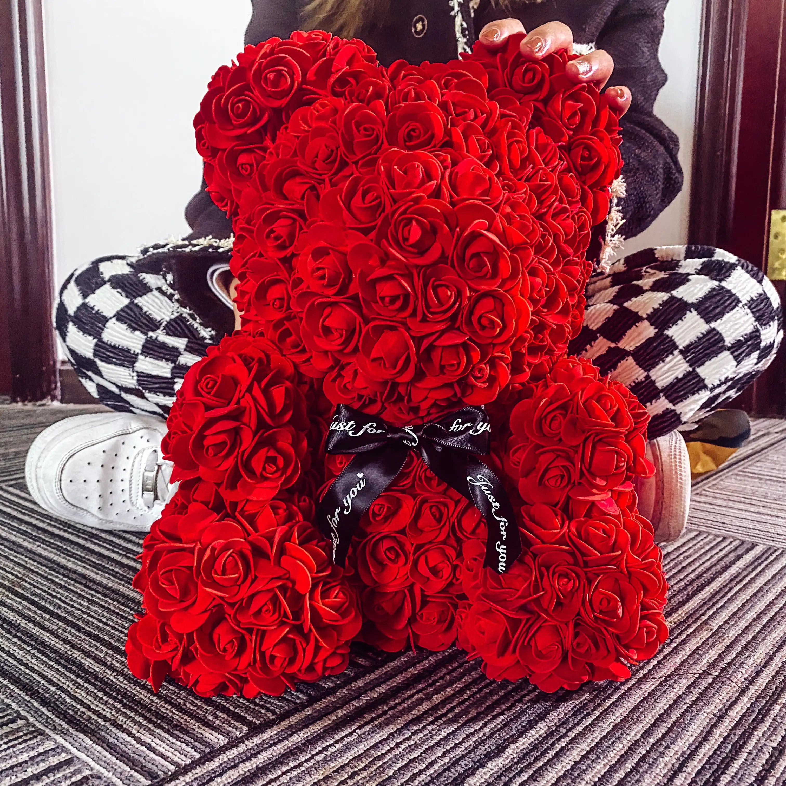 Girlfriend Gifts 25Cm/40Cm Soap Foam Bear Rose Teddy Rose Bear Artificial Flowers Wedding Birthday Valentines Gift for Women